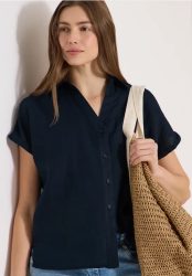 Dropped Shoulder Bluse aus Leinen