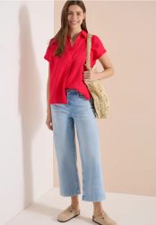 Dropped Shoulder Bluse aus Leinen