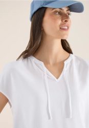 Kurzarm Bluse mit Strukturmix