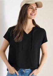 Kurzarm Bluse mit Strukturmix