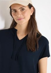 Kurzarm Bluse mit Strukturmix