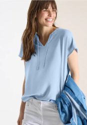 Kurzarm Bluse mit Strukturmix