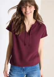 Kurzarm Bluse mit Strukturmix