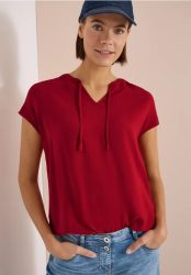Kurzarm Bluse mit Strukturmix