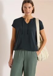 Kurzarm Bluse mit Strukturmix