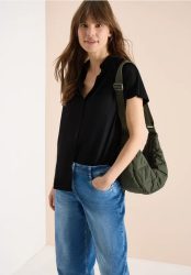 Basic Bluse mit Hemdkragen in Unifarbe