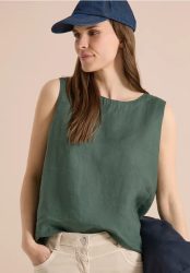 Blusentop aus Leinen mit Knopfdetails