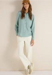 Hemdbluse in Unifarbe