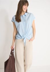 Bluse in Seersucker Qualität