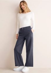 Gestreifte Wide Leg Hose