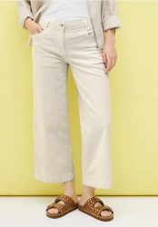 Gestreifte 7/8 Wide Leg Hose