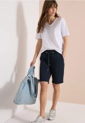 Mid Waist Straight Leg Shorts im Casual Fit