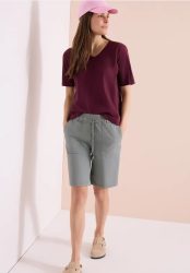 Mid Waist Straight Leg Shorts im Casual Fit