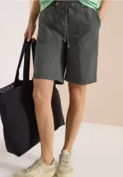Mid Waist Straight Leg Shorts im Casual Fit