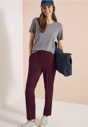 Mid Waist Slim Leg Hose im Casual Fit