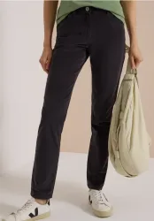 Mid Waist Slim Leg Hose im Slim Fit