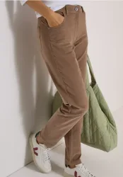 Mid Waist Slim Leg Hose im Slim Fit