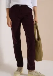 Mid Waist Slim Leg Hose im Slim Fit