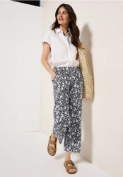 Gemusterte 7/8 Wide Leg Hose