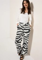 Wide Leg Zebra Print Hose