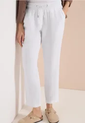 Slim Leg Hose aus Leinen im Casual Fit