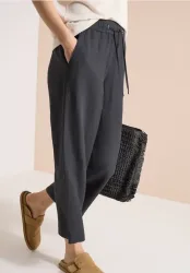 High Waist Wide Leg Hose aus Leinenmix