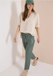 Slim Leg Hose aus Leinenmix im Loose Fit