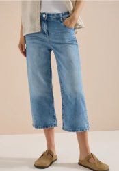 3/4 High Waist Wide Leg Jeans im Slim Fit