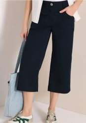3/4 High Waist Wide Leg Hose im Loose Fit