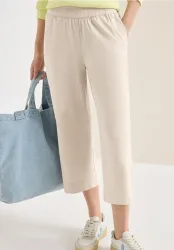 3/4 High Waist Wide Leg Hose im Loose Fit