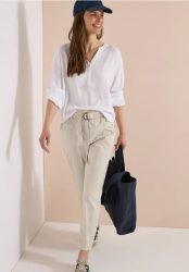 Mid Waist Slim Leg Hose im Loose Fit