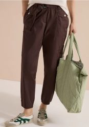 Mid Waist Slim Leg Hose im Loose Fit