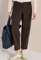 Mid Waist Barrel Leg Hose im Casual Fit