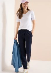Mid Waist Slim Leg Hose im Casual Fit