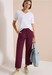 Wide Leg Hose in Seersuckerqualität