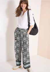 Wide Leg Hose im Loose Fit mit Print