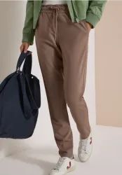 Mid Waist Slim Leg Hose im Casual Fit