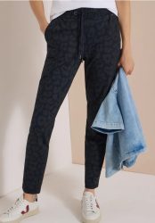 Mid Waist Slim Leg Hose im Casual Fit