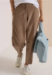 Mid Waist Barrel Leg Hose im Casual Fit