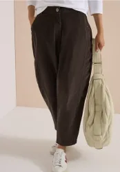 Mid Waist Barrel Leg Hose im Casual Fit