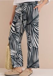 Wide Leg Hose mit Print und Gürteldetail