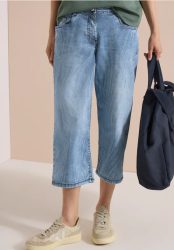 High Waist Wide Leg Jeans mit Streifen