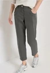 7/8 Mid Waist Slim Leg Hose im Casual Fit