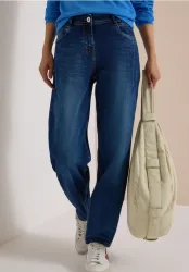High Waist Barrel Leg Jeans im Loose Fit