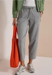 Mid Waist Barrel Leg Hose im Casual Fit