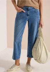 7/8 High Waist Wide Legs Jeans mit Stickerei