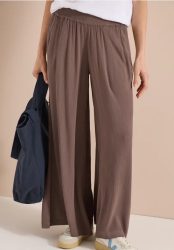 Wide Leg Hose mit Crepe Struktur