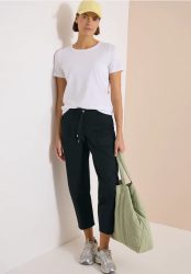 Mid Waist Barrel Leg Hose im Casual Fit