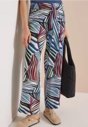 Wide Leg Hose mit Print und Gürteldetail