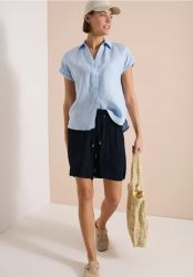 High Waist Wide Leg Shorts mit Struktur